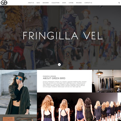 Fashion website with the title 'Web design for a fashion boutique'