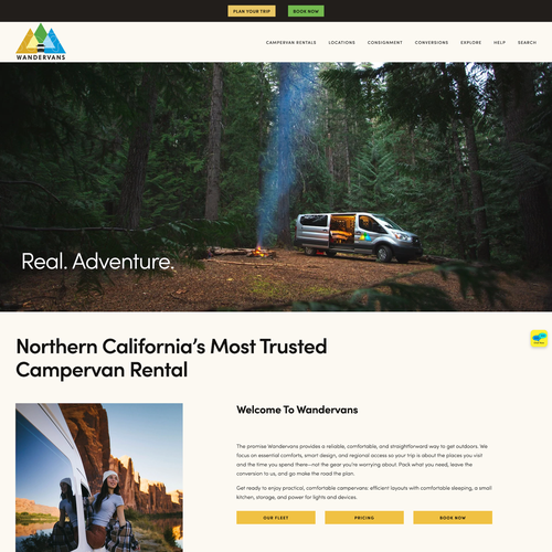 Design with the title 'Wandervans Landing Page Design'