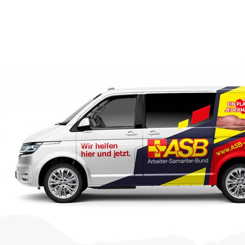 Bus design with the title 'ASB Van Wrap Design'