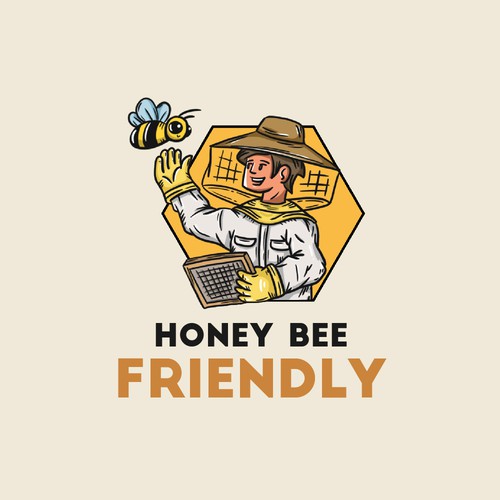Bee brand with the title 'Honey Bee Friendly Logo Concept'