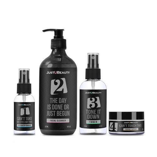 Care packaging with the title 'skin care line'