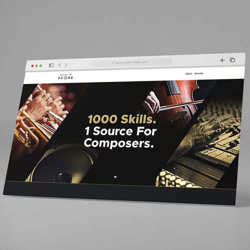 Photo montage design with the title 'Online courses banner'