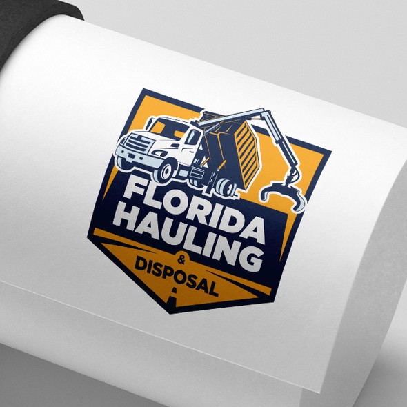 Road logo with the title 'FLORIDA HAULING & DISPOSAL'