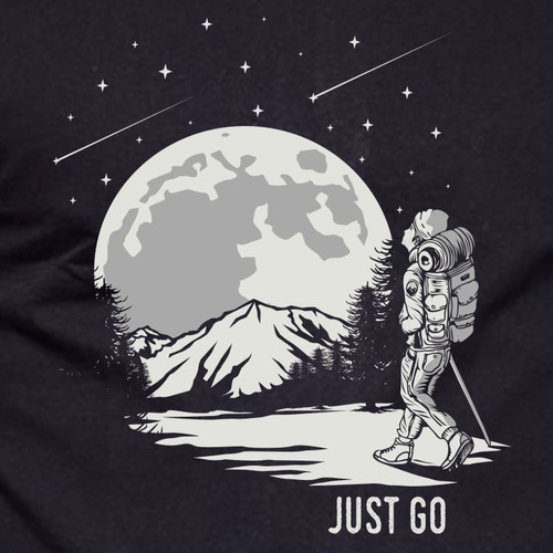 Travel t-shirt with the title 'just go'