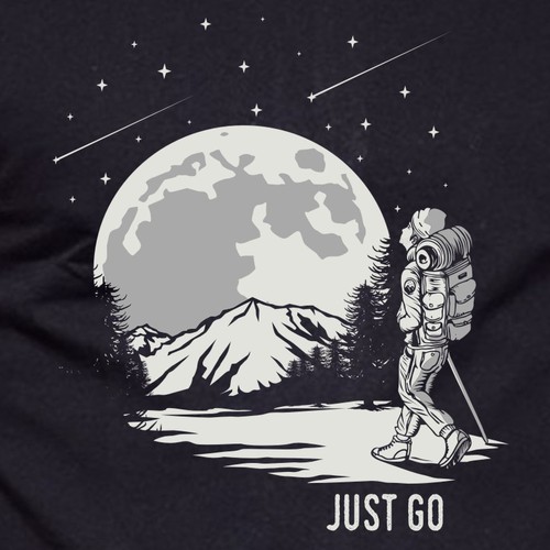 Sketch design with the title 'just go'