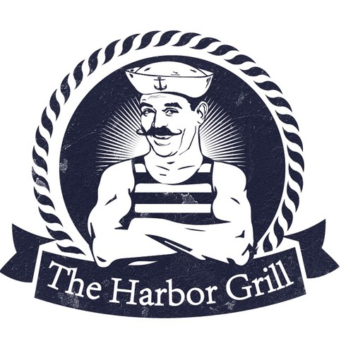 Sailor logo with the title 'The Harbor Grill'