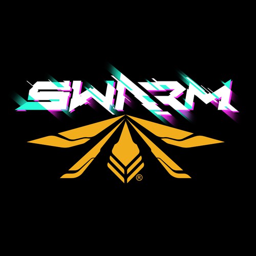 Futuristic logo with the title 'Logo design for Swarm'