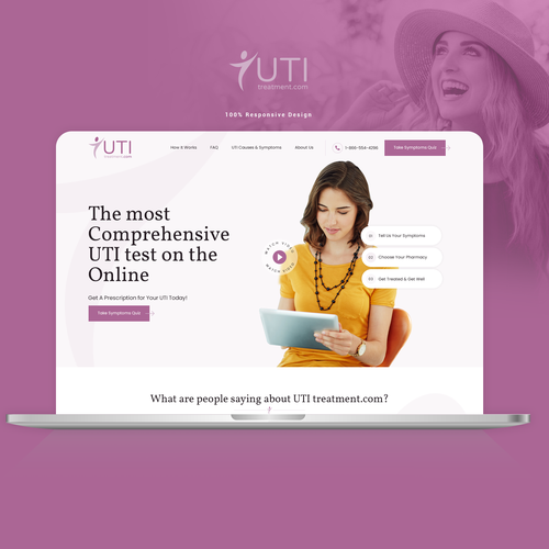 Medical website with the title 'Redesign for UTItreatment.com'