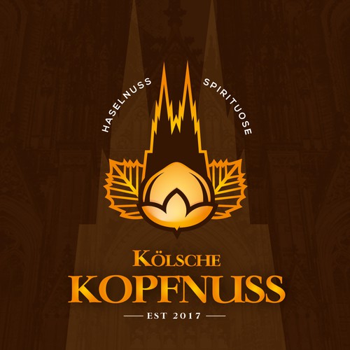 Hazelnut design with the title 'Kölsche Kopfnuss'