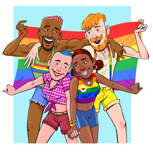 Pride design with the title ' Illustrated Logo for Manchester’s LGBTQ+ Bookshop'