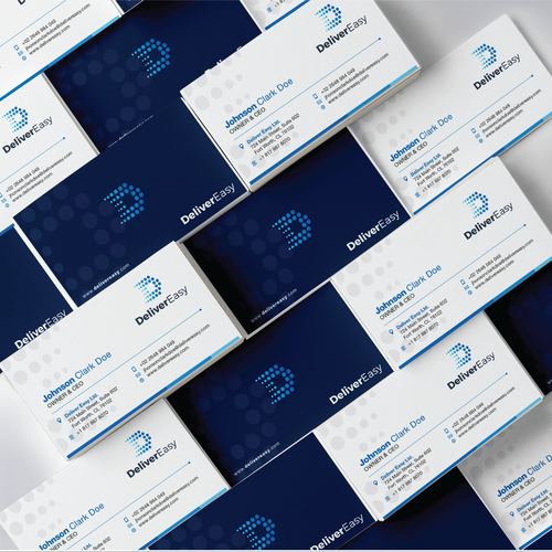 Cloud computing design with the title 'Logo & Business Card Design Proposal for DeliverEasy.'