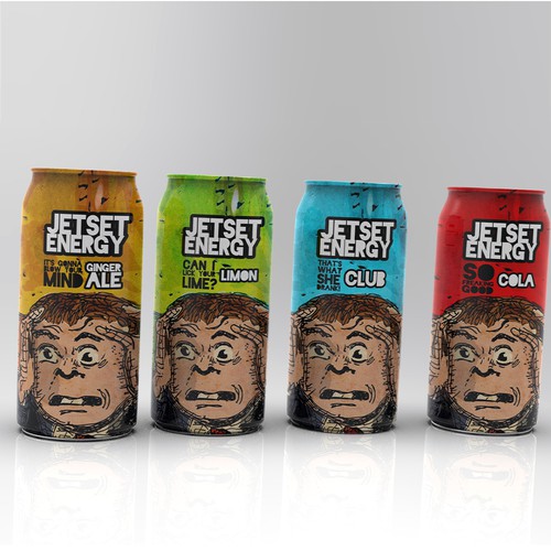 Energy drink label with the title 'JetSet Energy'