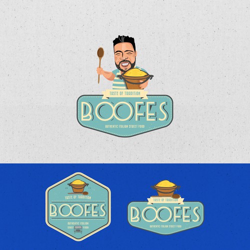 Street food logo with the title 'Street food logo design'