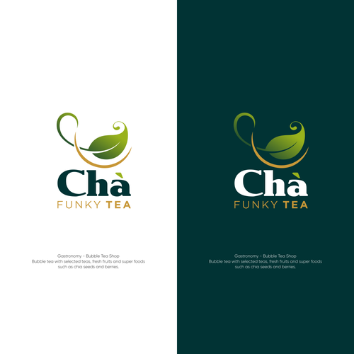 Funky logo with the title 'cha fungky tea'
