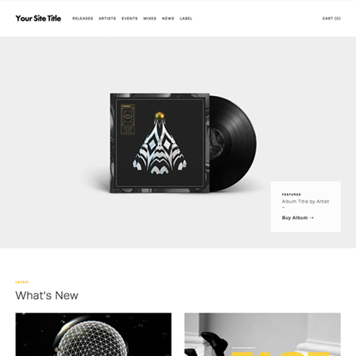 Music website with the title 'Website & shop for record label'