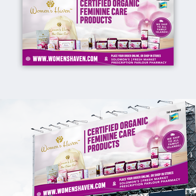  Billboard sign for Certified organic feminine care brand
