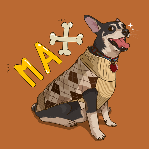 Pet illustration with the title 'Illustration Max'