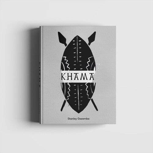 Warrior book cover with the title 'a simple and symbolic book cover about African warrior'