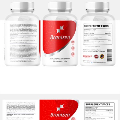 Supplement Bottle label design