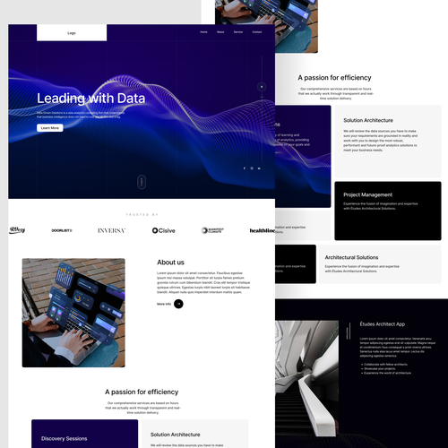 Data website with the title 'Data driving agency website'