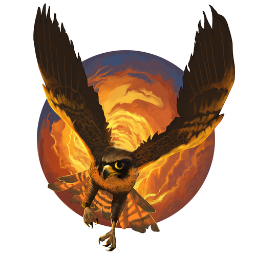 Bird artwork with the title 'design sticker attractive for young youth'