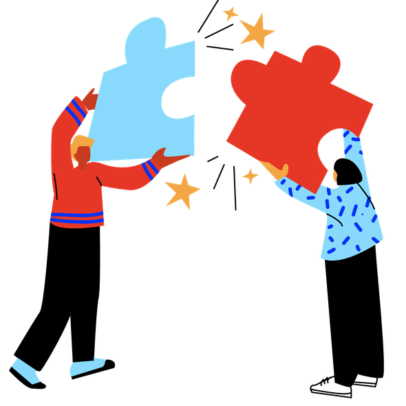 Vector design with the title 'Connecting partners '