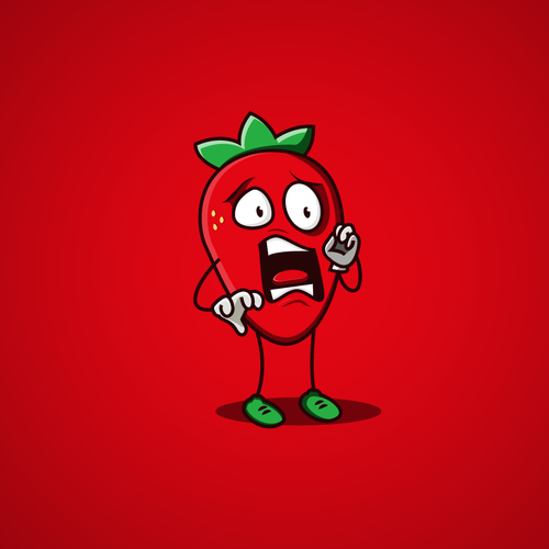 Fruit artwork with the title 'Strawberry Character for packaging'