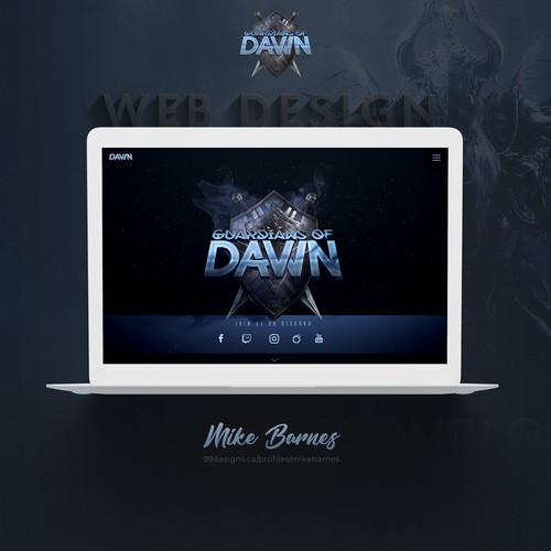 Gaming design with the title 'Guardians of Dawn'