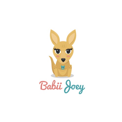 Kangaroo logo with the title 'Logo for baby shop.'