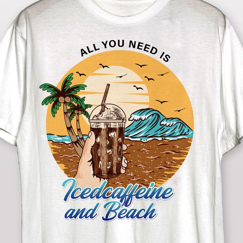 Coffee t-shirt with the title 'Summer T-Shirt for Coffee Ice cream'