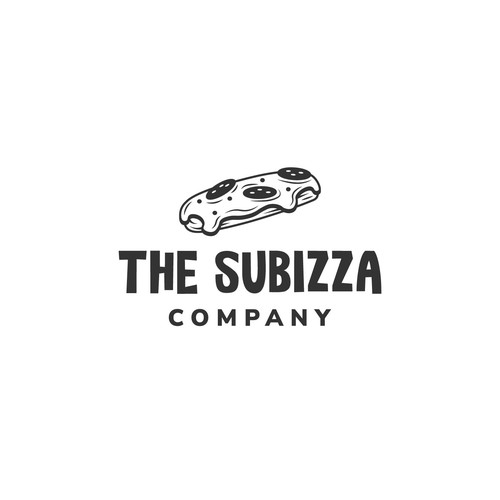 Pizza logo with the title 'Pizza on a sub logo'