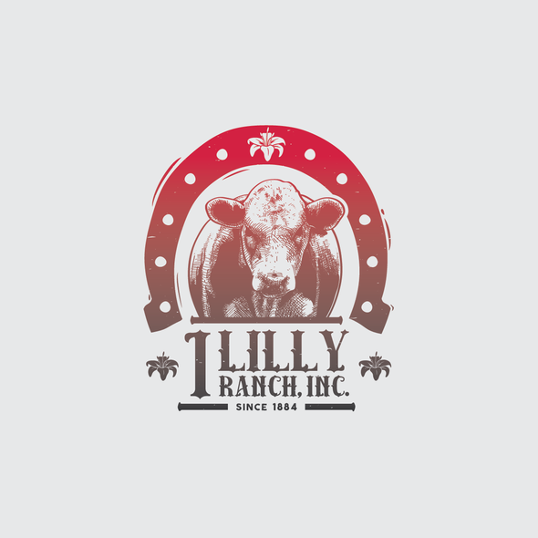 Old brand with the title 'Logo design for 1 Lilly Ranch.'