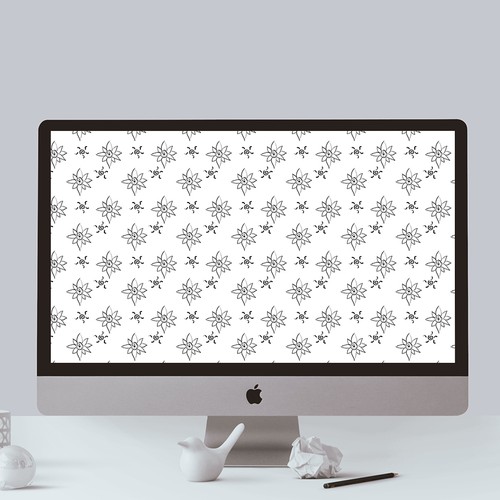 Seamless artwork with the title 'Edelweiss background design'