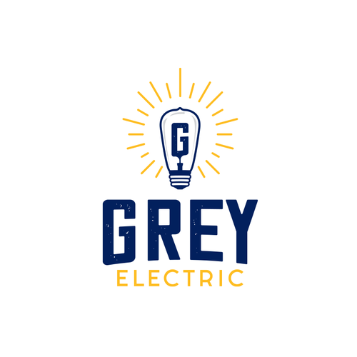 Bulb design with the title 'Grey Electric Logo'
