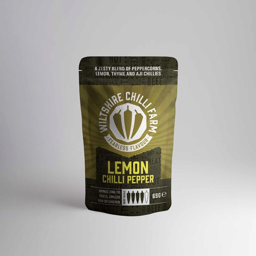 Stand-up pouch packaging with the title 'Stand pouch for new infused salts line'