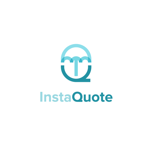 Insurance broker logo with the title 'IQ + Umbrella'