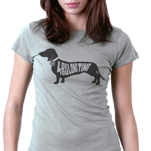 Dog t-shirt with the title 'Love You Long Time'
