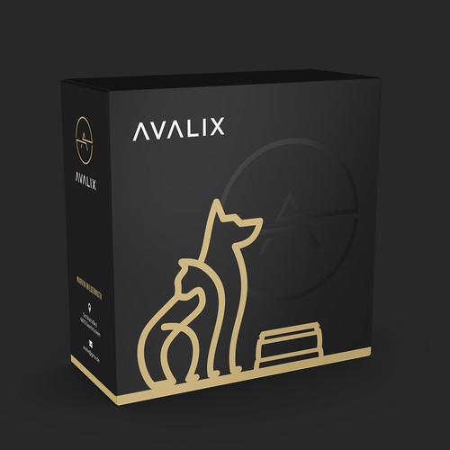 Retail packaging with the title 'Dog and cat food bowl packaging'