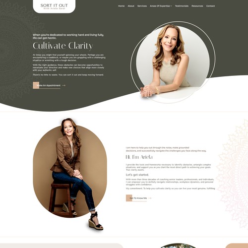 Coaching website with the title 'Feminine, Beautiful Website for a Personal Life Coach'