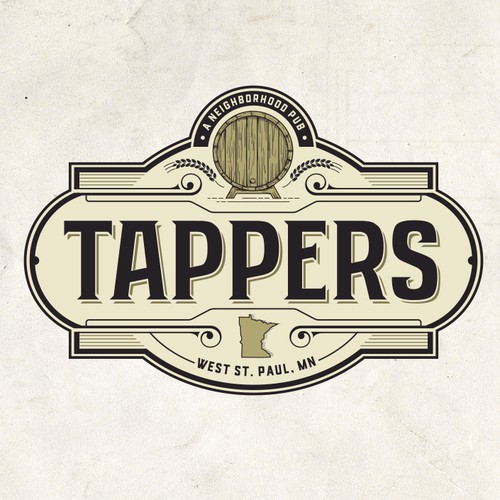 Signage logo with the title 'tappers pub'