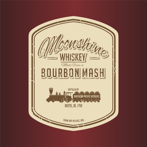 Bourbon logo with the title 'moonshine whiskey logo design'