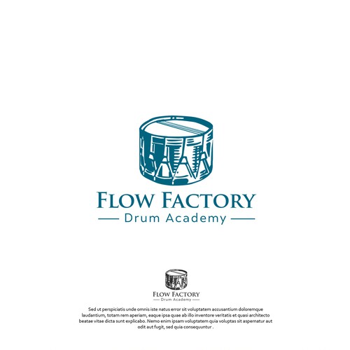 Drummer logo with the title 'Flow Factory'