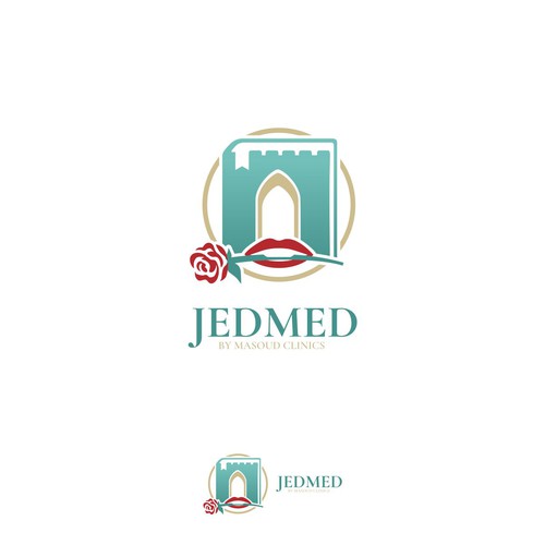 Book brand with the title 'Lip building and door with book in whitespace'