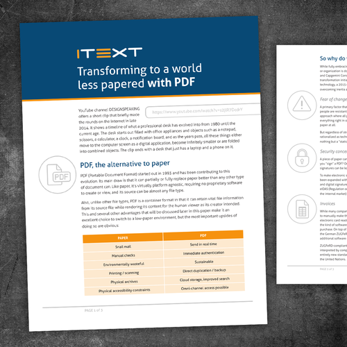 Report design with the title 'Whitepaper Document Design'