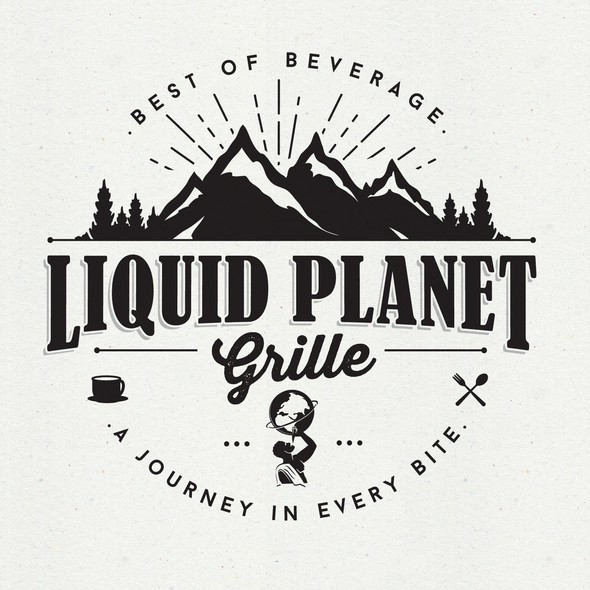 Planet logo with the title 'LIQUID PLANET GRILLE'