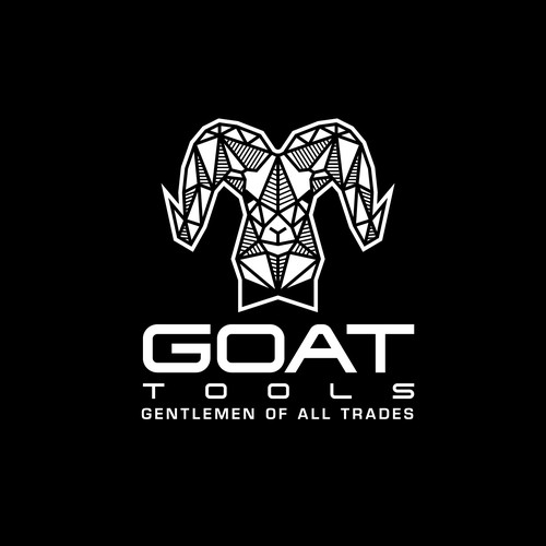 Great logo with the title 'Cool polygon goat logo.'