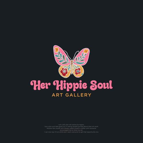 Gallery design with the title 'Her Hippie Soul Art Gallery'