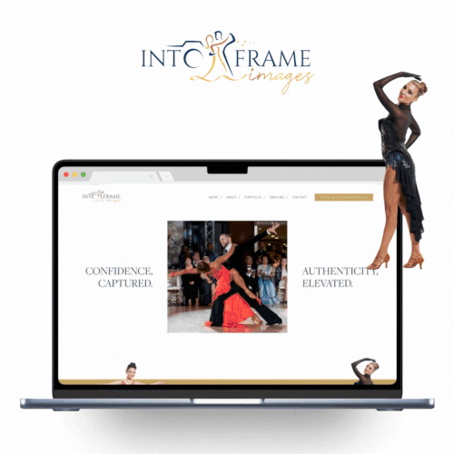 Design with the title 'Into Frame Images Website'