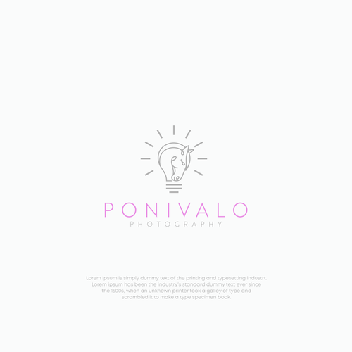Pony design with the title 'Ponivalo Photography logo design contest, welcome all creatives!'