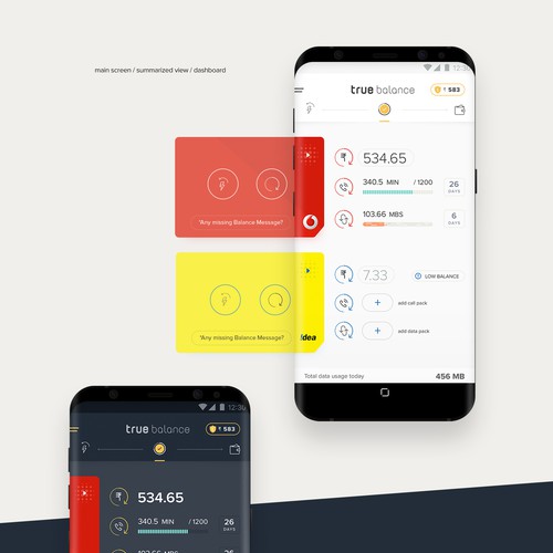 Android design with the title 'Check your phone credit balance easily'